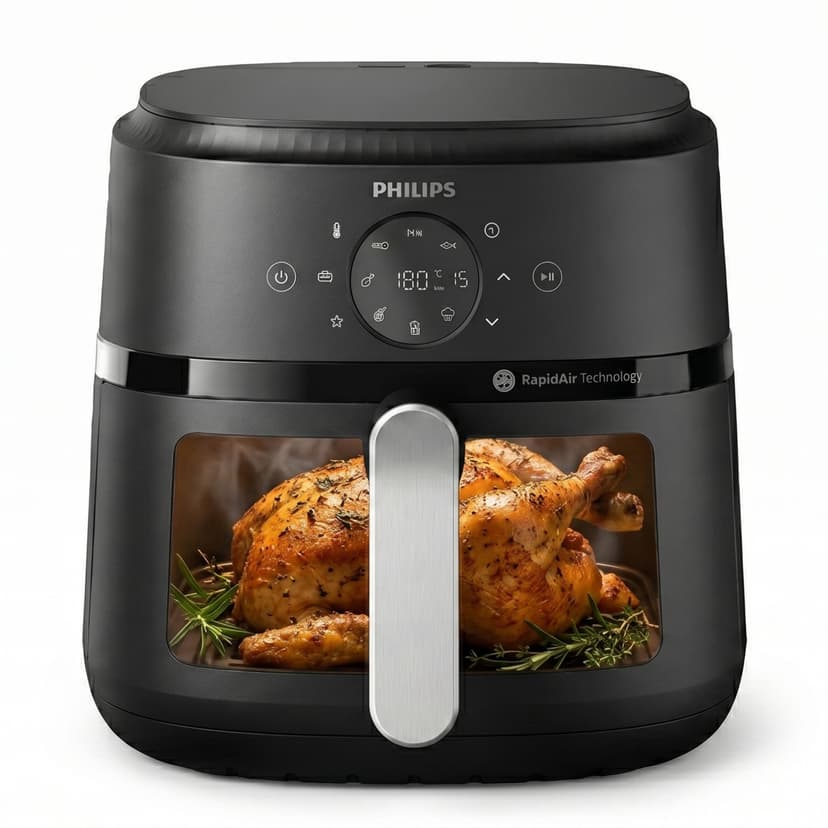 Philips NA221 4.2L Digital Air Fryer 1500W with Rapid Air Technology | LED Display & Cooking Window