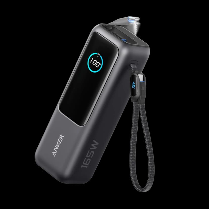 Anker Laptop Power Bank (25K, 165W, Built-In and Retractable Cables)