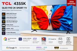 QLED FHD SMART -TCL Bezel less  Dolby WIFI Google TV 43S5K
