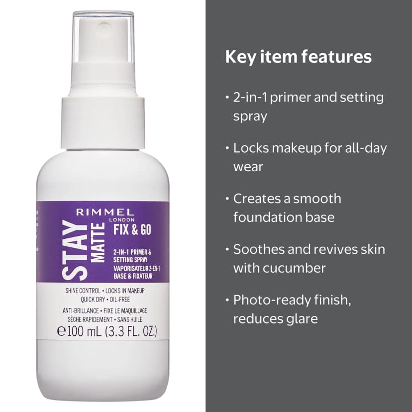 Rimmel Stay Matte Fix & Go Setting Spray 100ml