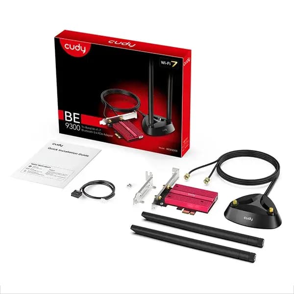 CUDY WE9300S Tri Band BE9300 Wi Fi 7 PCIe & Bluetooth 5.4 Adapter