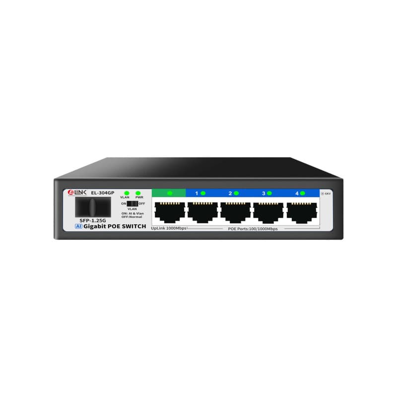 E-LINK EL-304GP 4PoE+1FE PoE Networking Switch 1 SFP 1.25G
