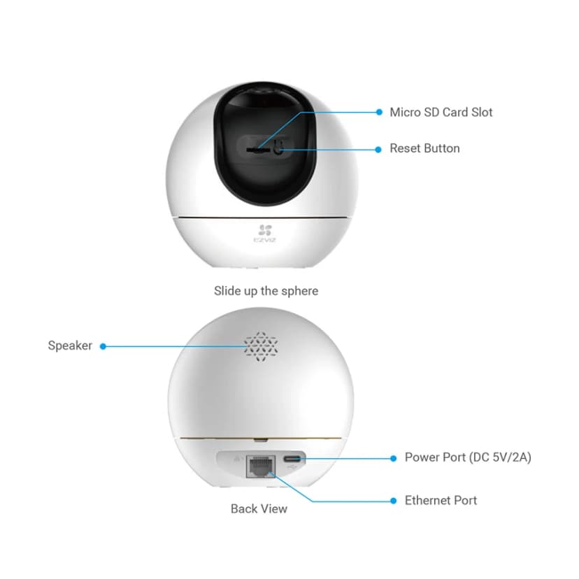 EZVIZ H6 5MP Pan & Tilt Wi-Fi Smart Home Security Camera