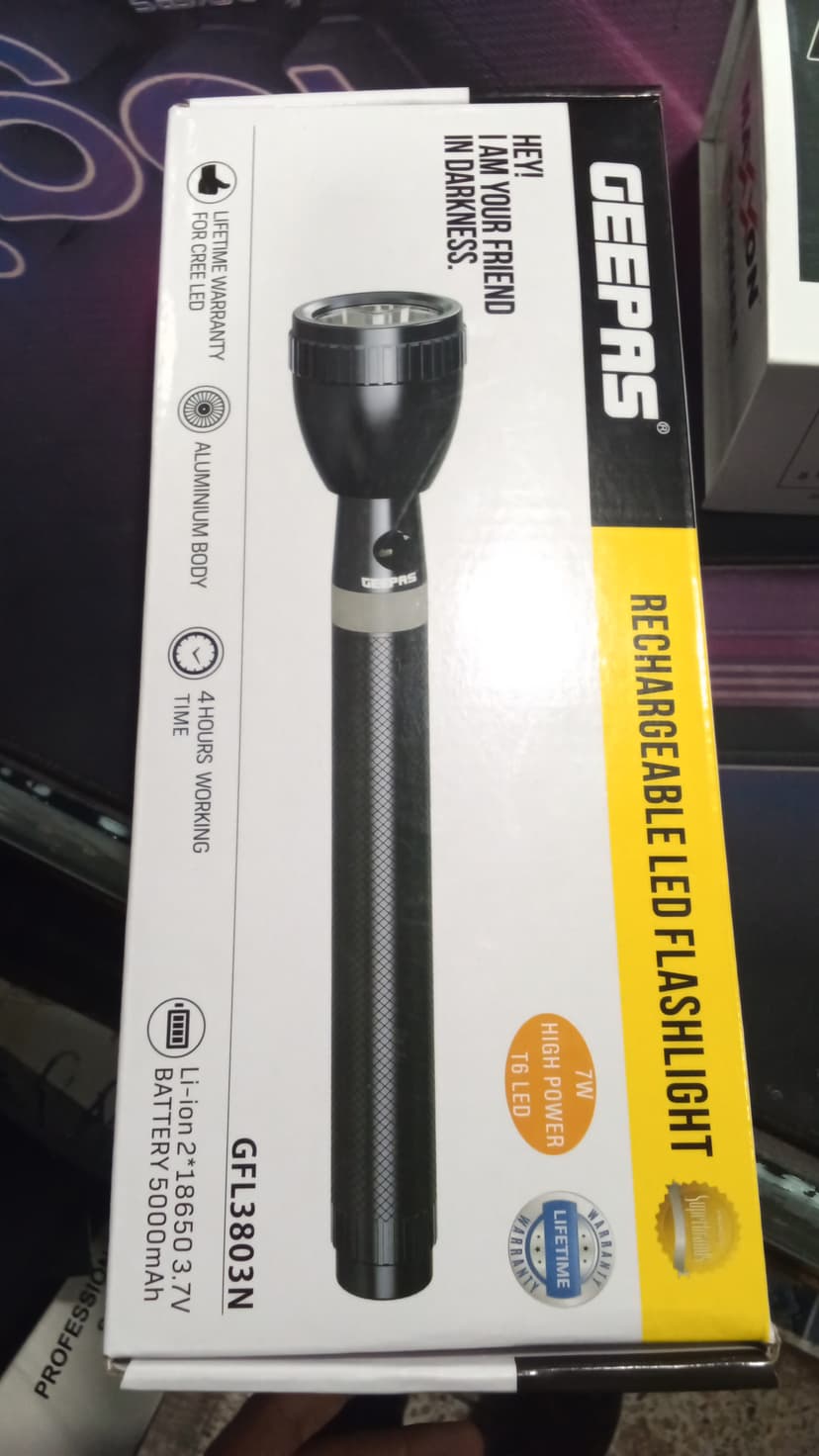 Geepas Rechargeable LED Flashlight (GFL3803N)